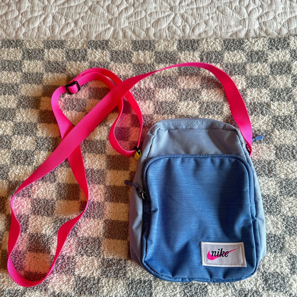 Nike Blue Bag with Pink Strap